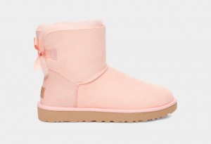 Rose Ugg Mini Bailey Bow II Women Boots | 385207-SWE