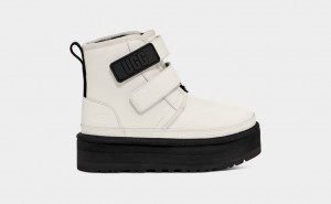 White Ugg Neumel Leather Kids' Boots | 465029-LCR