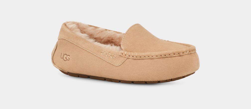 Beige Ugg Ansley Women Moccasins | 018694-DEJ