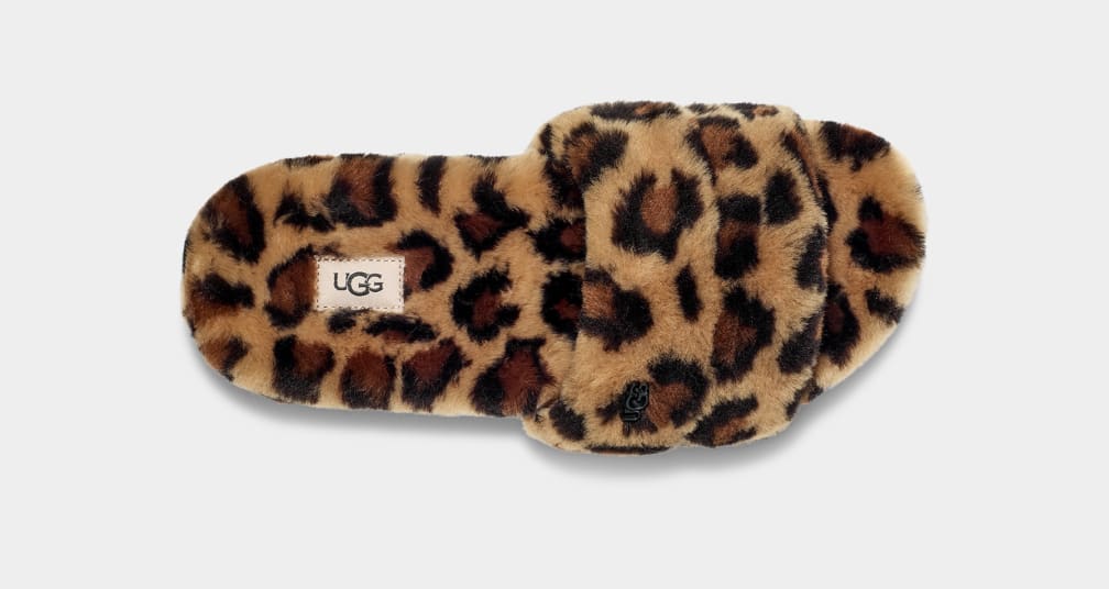 Beige Ugg Cozetta Curly Spotty Women Slippers | 258497-XRK