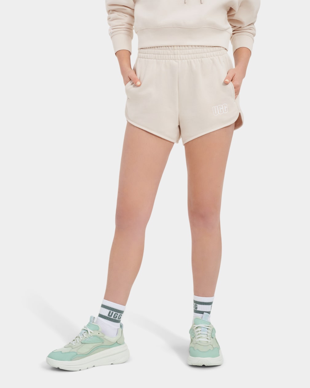 Beige Ugg Elliana Women Shorts | 374906-BSN