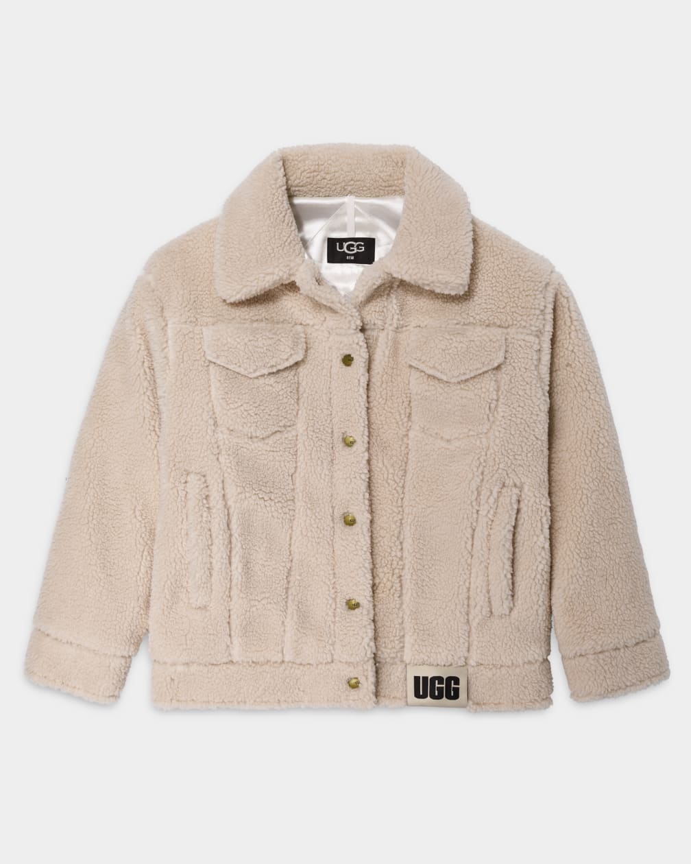 Beige Ugg Frankie Sherpa Trucker Women Jackets | 346578-IUT