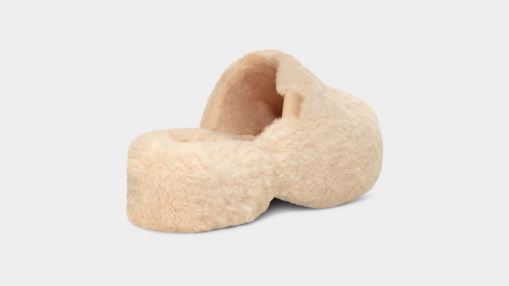 Beige Ugg Fuzz Sugar Women Clogs | 190562-WAJ