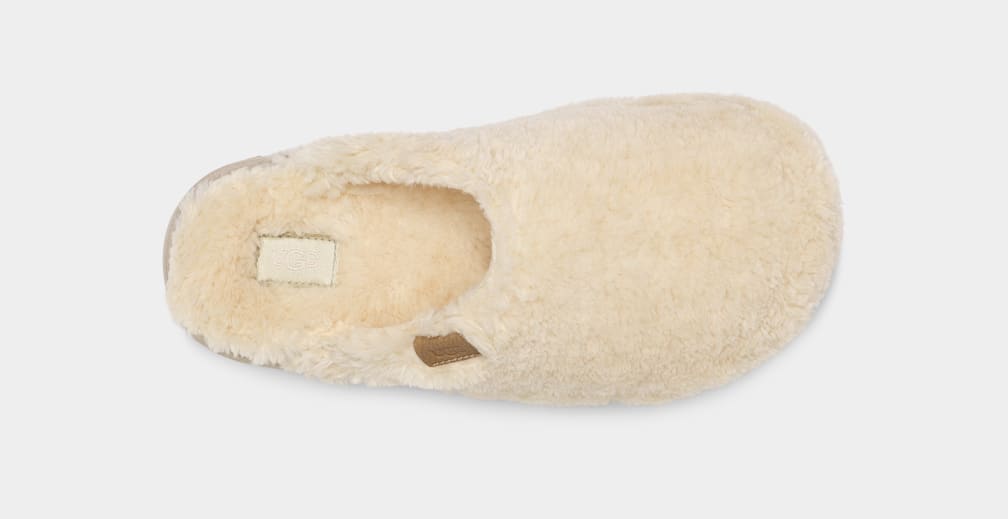 Beige Ugg Fuzz Sugar Women Moccasins | 063749-LJC