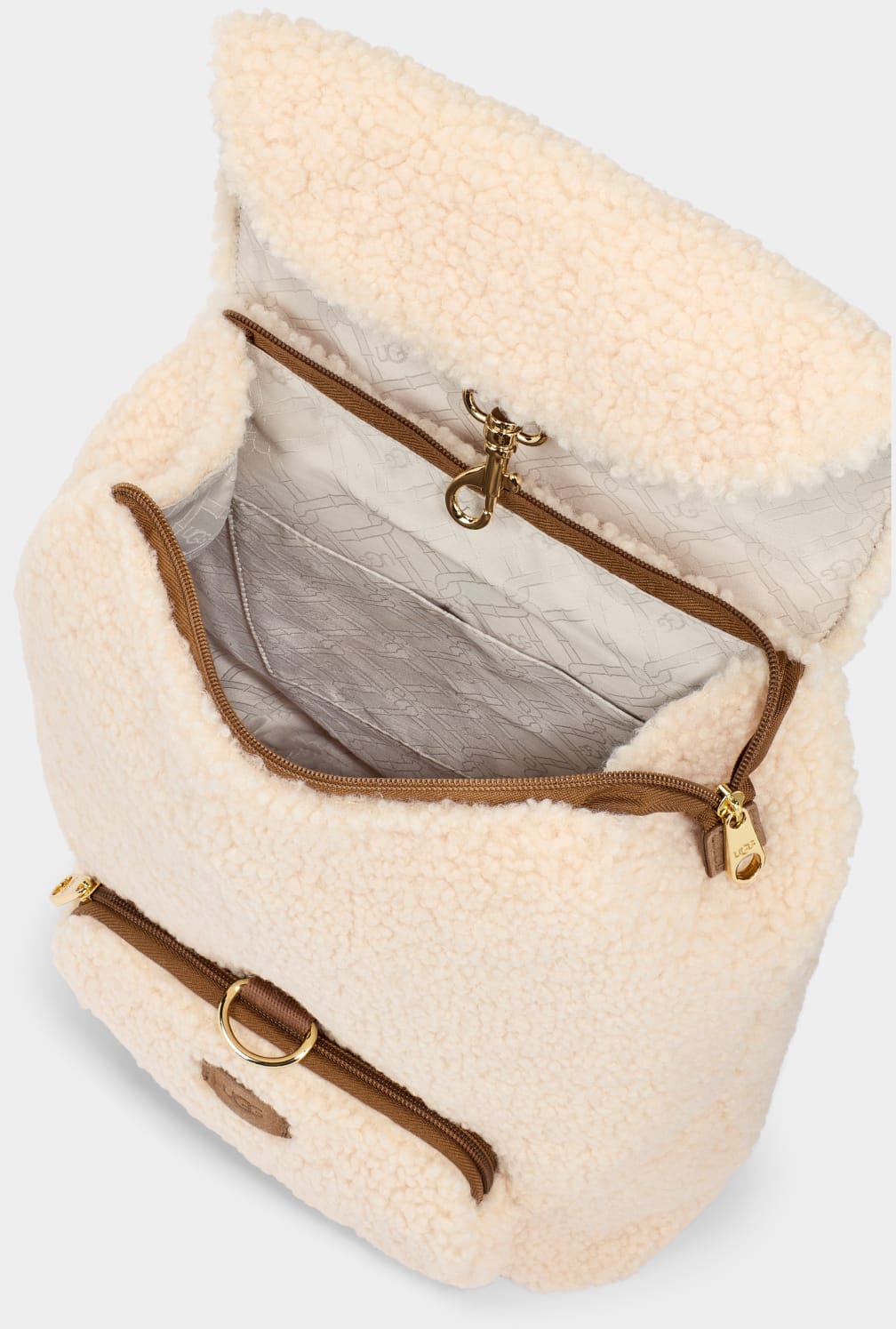 Beige Ugg Inara Fluff Women Backpacks | 294713-GUN