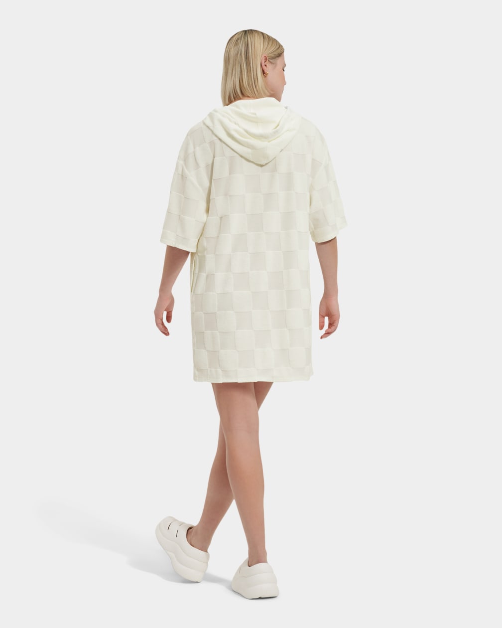 Beige Ugg Kassey Hooded Check Women Dress | 958204-CNL