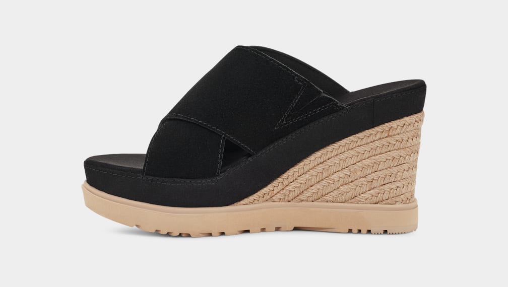 Black Ugg Abbot Women Slides | 694058-LGQ