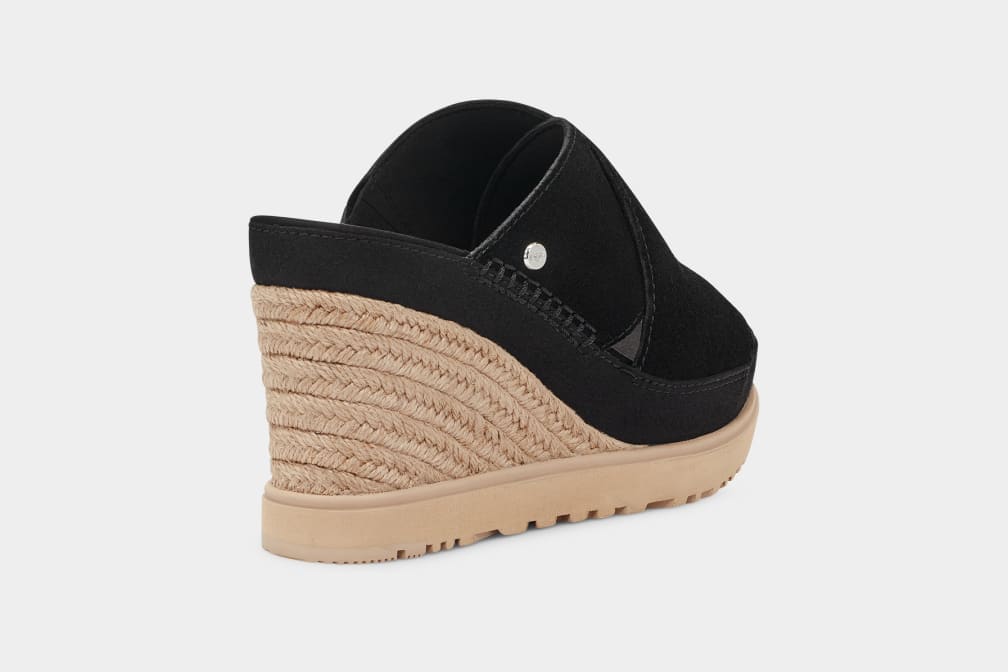 Black Ugg Abbot Women Slides | 694058-LGQ