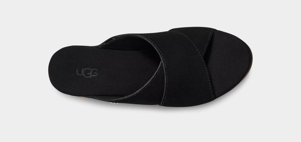 Black Ugg Abbot Women Slides | 694058-LGQ