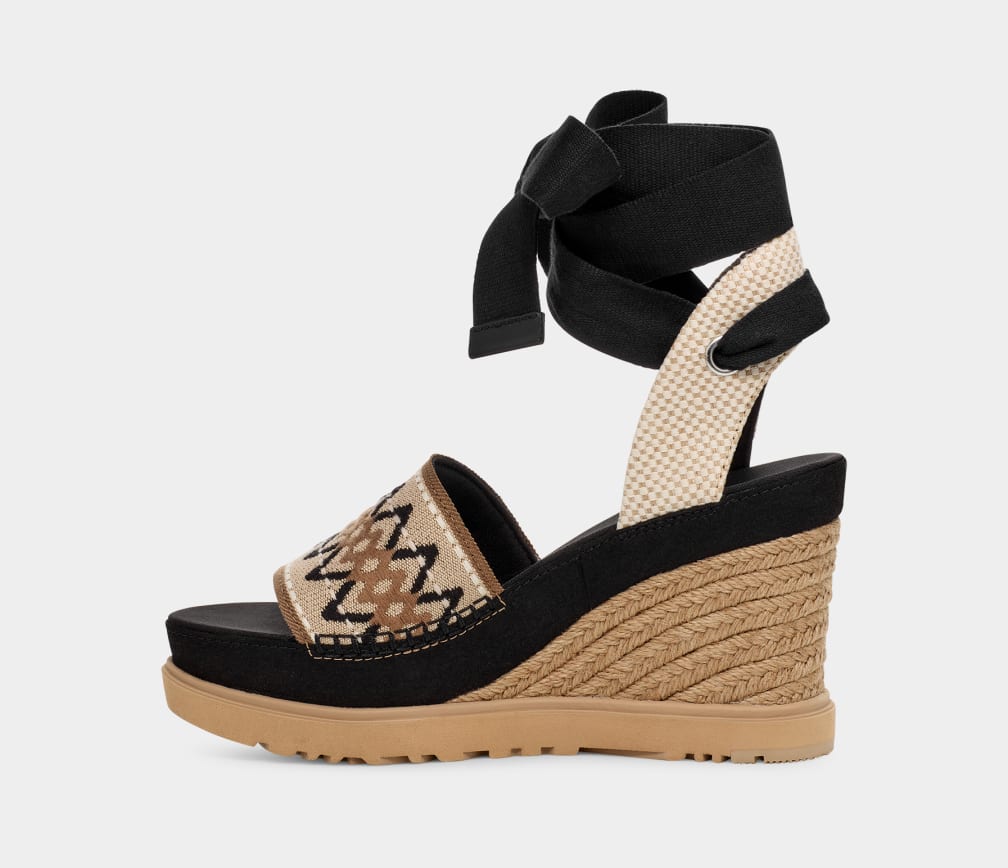 Black Ugg Abbot Wrap Women Sandals | 641753-IQP