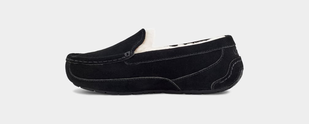 Black Ugg Ascot Kids' Slippers | 126985-FNZ