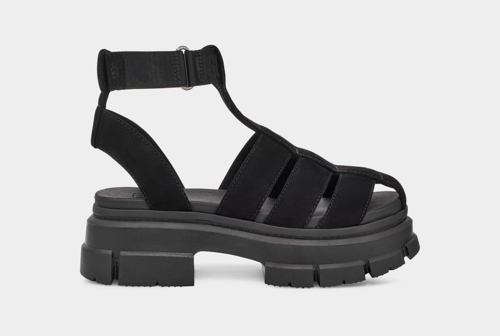 Black Ugg Ashton Strappy Women Sandals | 563712-TSW