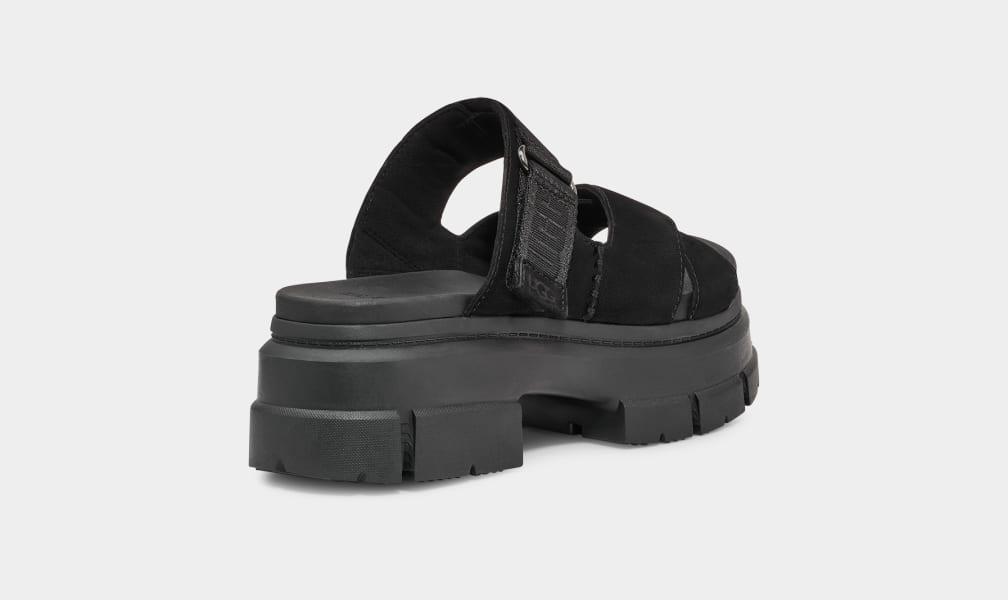 Black Ugg Ashton Women Slides | 096214-EYO