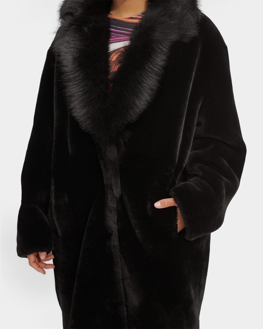 Black Ugg Audree Shearling Women Coats | 590821-OHV