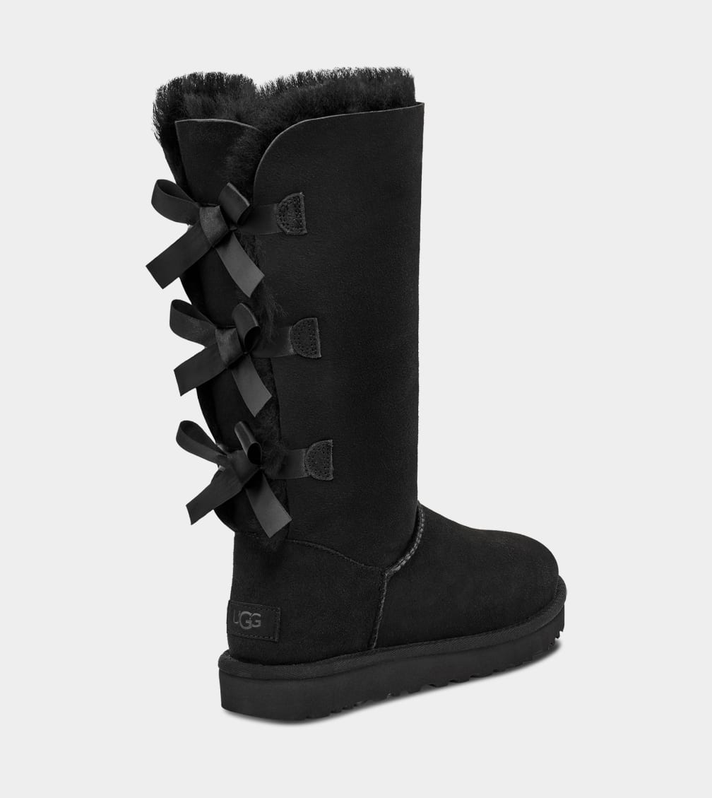 Black Ugg Bailey Bow Tall II Women Boots | 510982-YHO