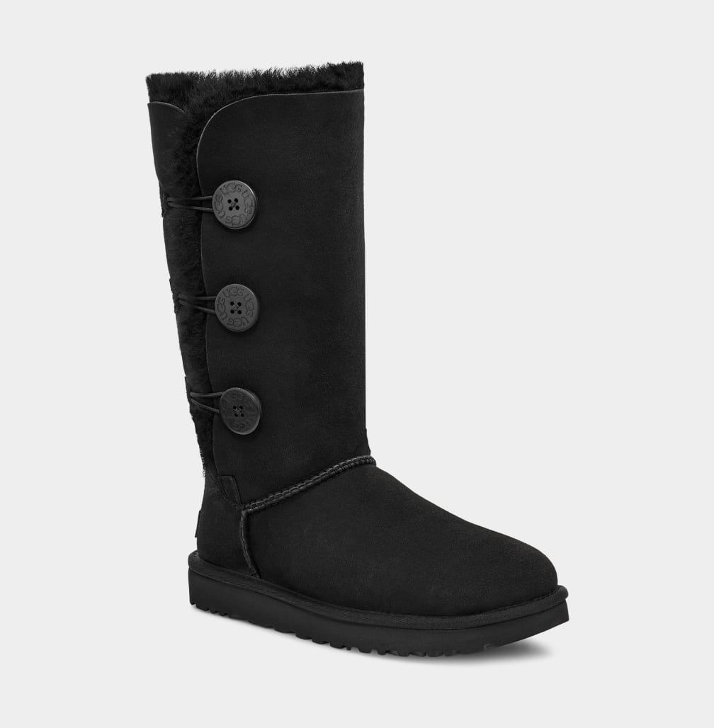 Black Ugg Bailey Button Triplet II Women Boots | 524097-AKS