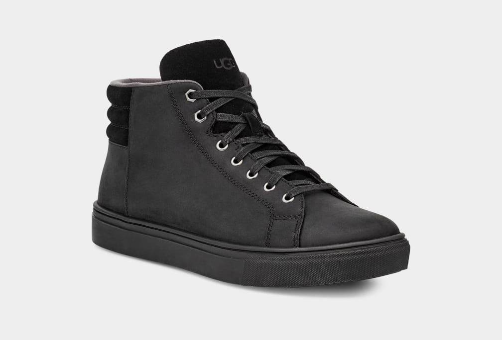 Black Ugg Baysider High Weather Men Sneakers | 569471-EQX