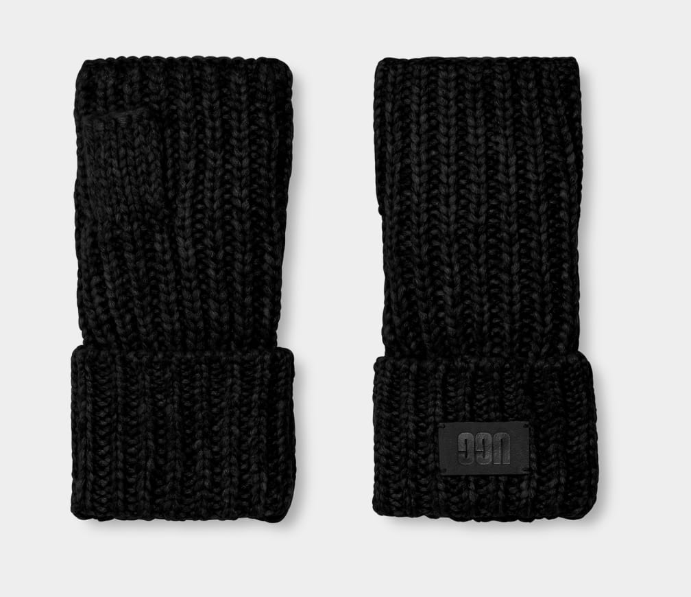 Black Ugg Chunky Fingerless Cuff Women Gloves | 129803-VSZ