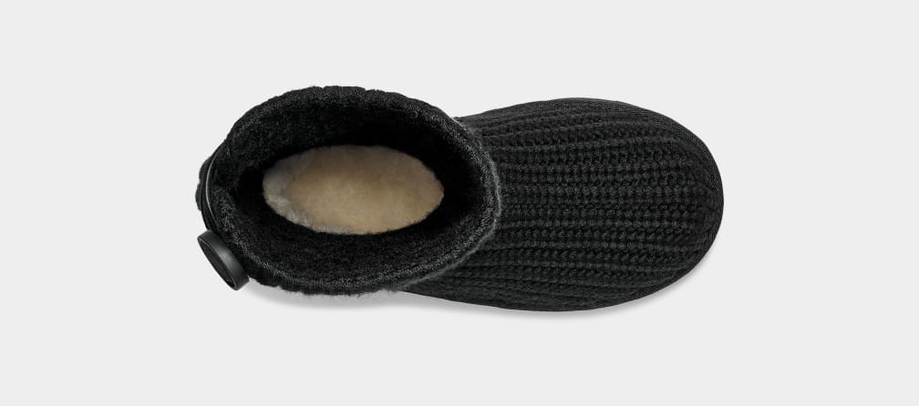 Black Ugg Classic Cardi Cabled Knit Kids' Boots | 849763-WCJ