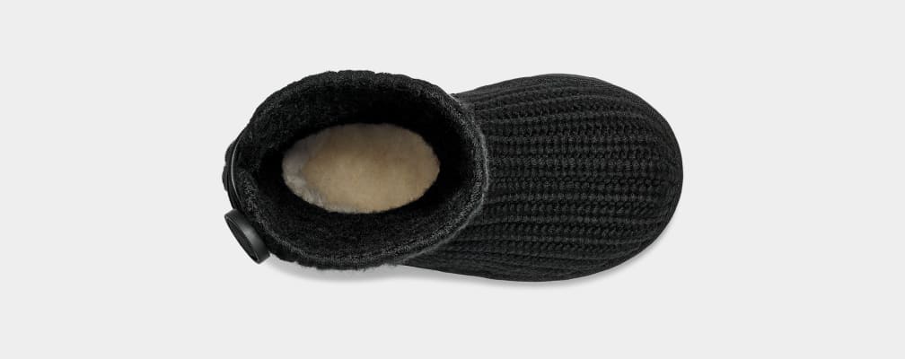 Black Ugg Classic Cardi Cabled Knit Kids' Boots | 680273-OMN