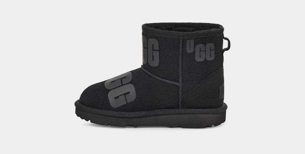 Black Ugg Classic Mini Scatter Graphic Kids' Boots | 547180-URB