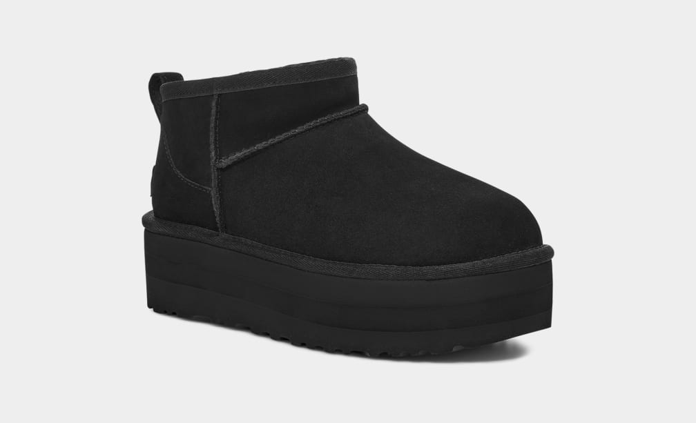 Black Ugg Classic Ultra Mini Women Platform Boots | 017524-JAF