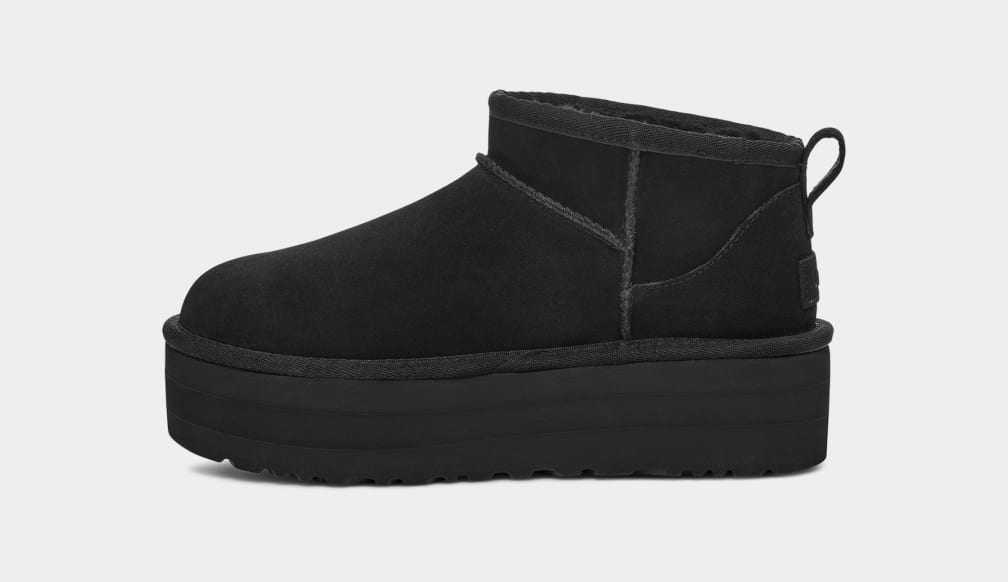 Black Ugg Classic Ultra Mini Women Platform Boots | 017524-JAF