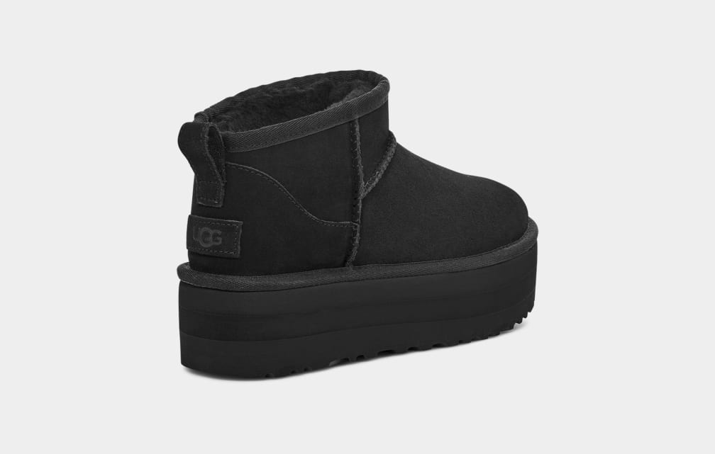 Black Ugg Classic Ultra Mini Women Platform Boots | 017524-JAF