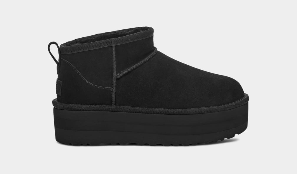 Black Ugg Classic Ultra Mini Women Platform Boots | 017524-JAF