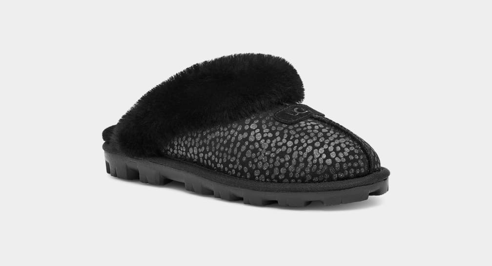 Black Ugg Coquette Sparkle Spots Women Slippers | 192306-RTV