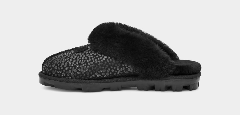 Black Ugg Coquette Sparkle Spots Women Slippers | 192306-RTV