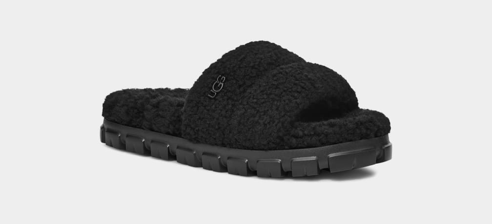 Black Ugg Cozetta Curly Women Slides | 748695-IMW