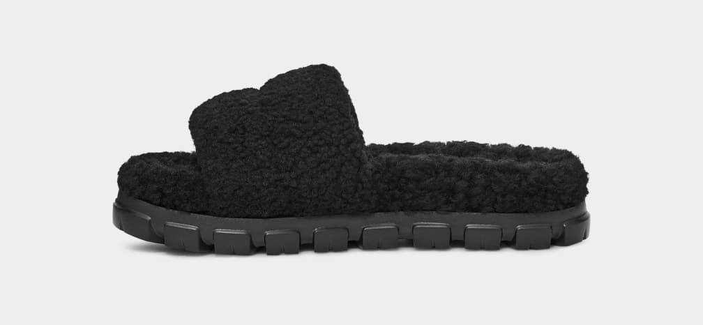 Black Ugg Cozetta Curly Women Slides | 748695-IMW