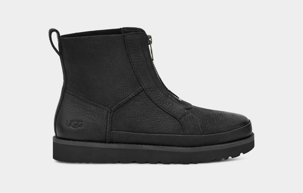 Black Ugg Deconstructed Front Zip Women Boots | 065431-SME