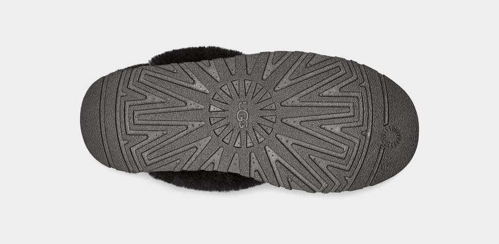 Black Ugg Disquette Women Slippers | 350172-KSF