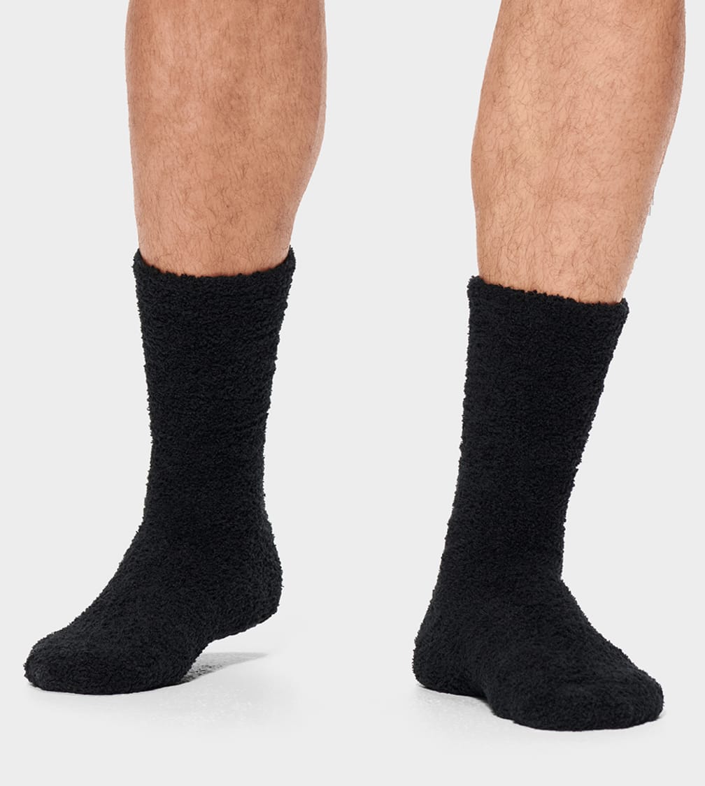 Black Ugg Fincher Ultra Cozy Crew Men Socks | 089314-SCZ