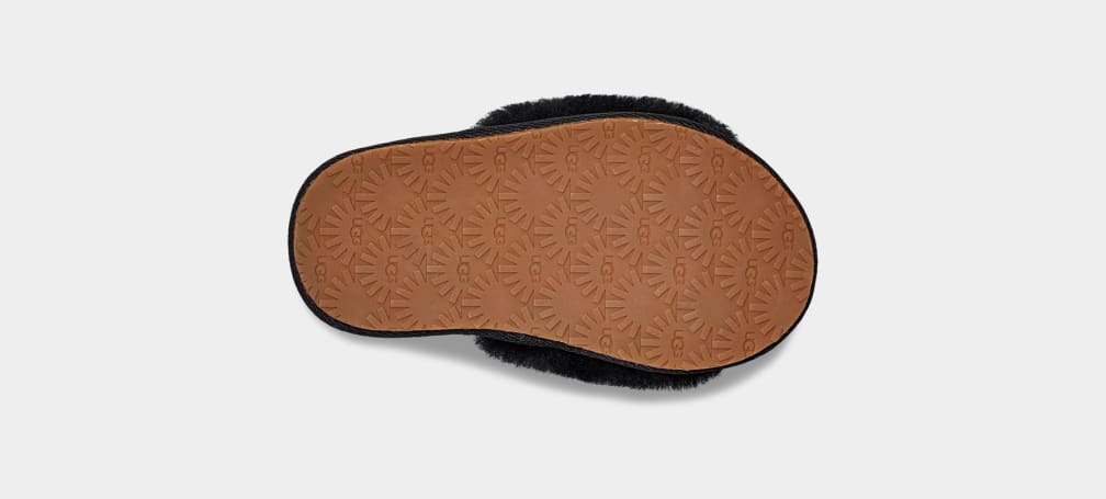 Black Ugg Fluff Yeah Kids' Slippers | 815209-XST