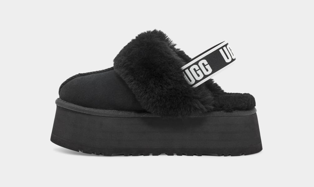 Black Ugg Funkette Women Slippers | 075914-FPY