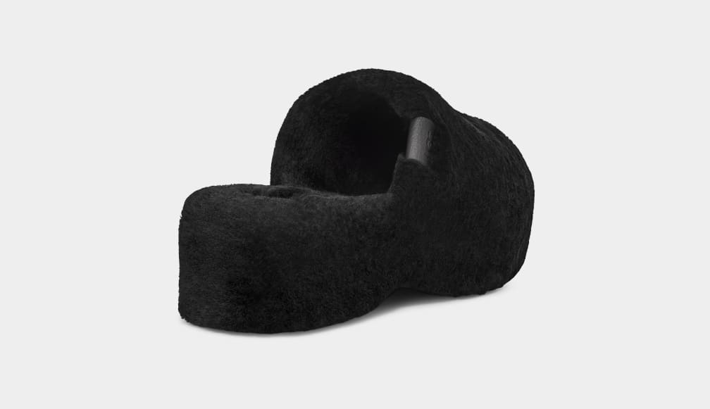 Black Ugg Fuzz Sugar Women Clogs | 950361-SQW