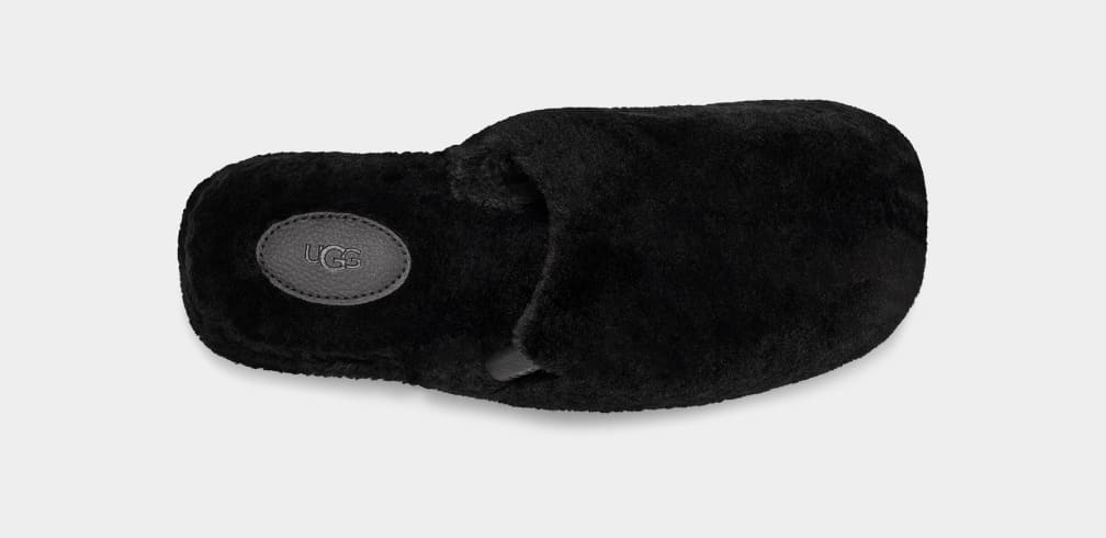 Black Ugg Fuzz Sugar Women Clogs | 950361-SQW