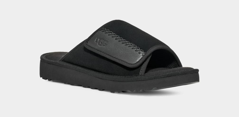 Black Ugg Goldencoast Men Slides | 894502-TYF