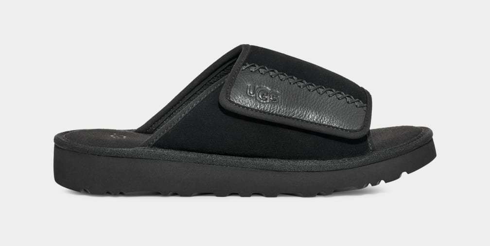 Black Ugg Goldencoast Men Slides | 894502-TYF