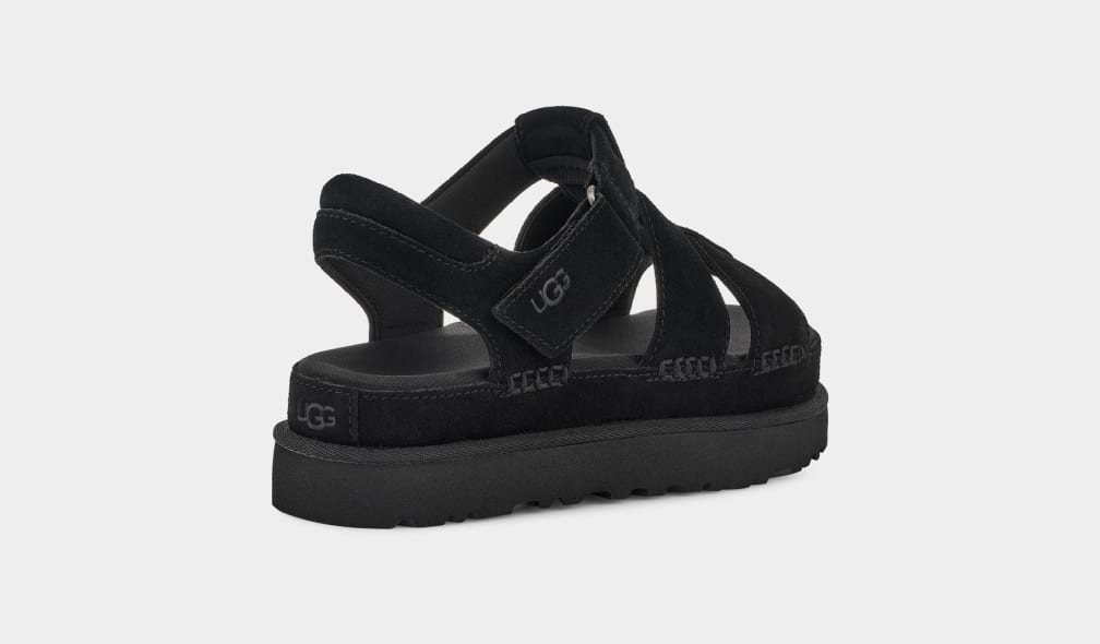 Black Ugg Goldenstar Strap Women Sandals | 183204-UCO