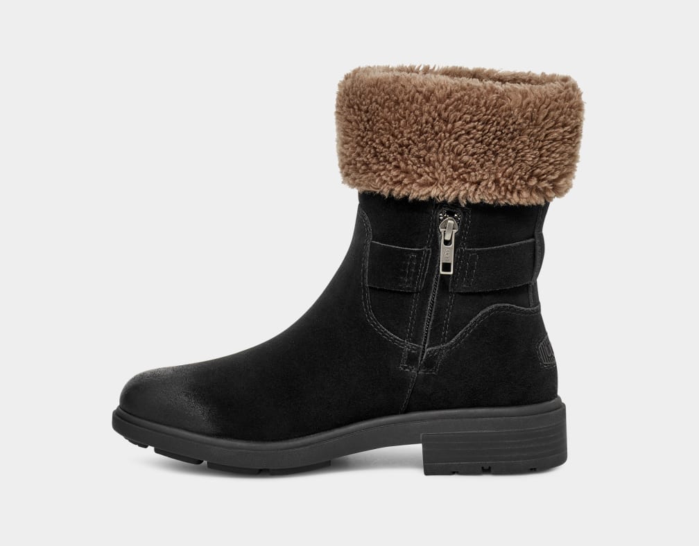 Black Ugg Harrison Cuff Women Boots | 127548-OLN