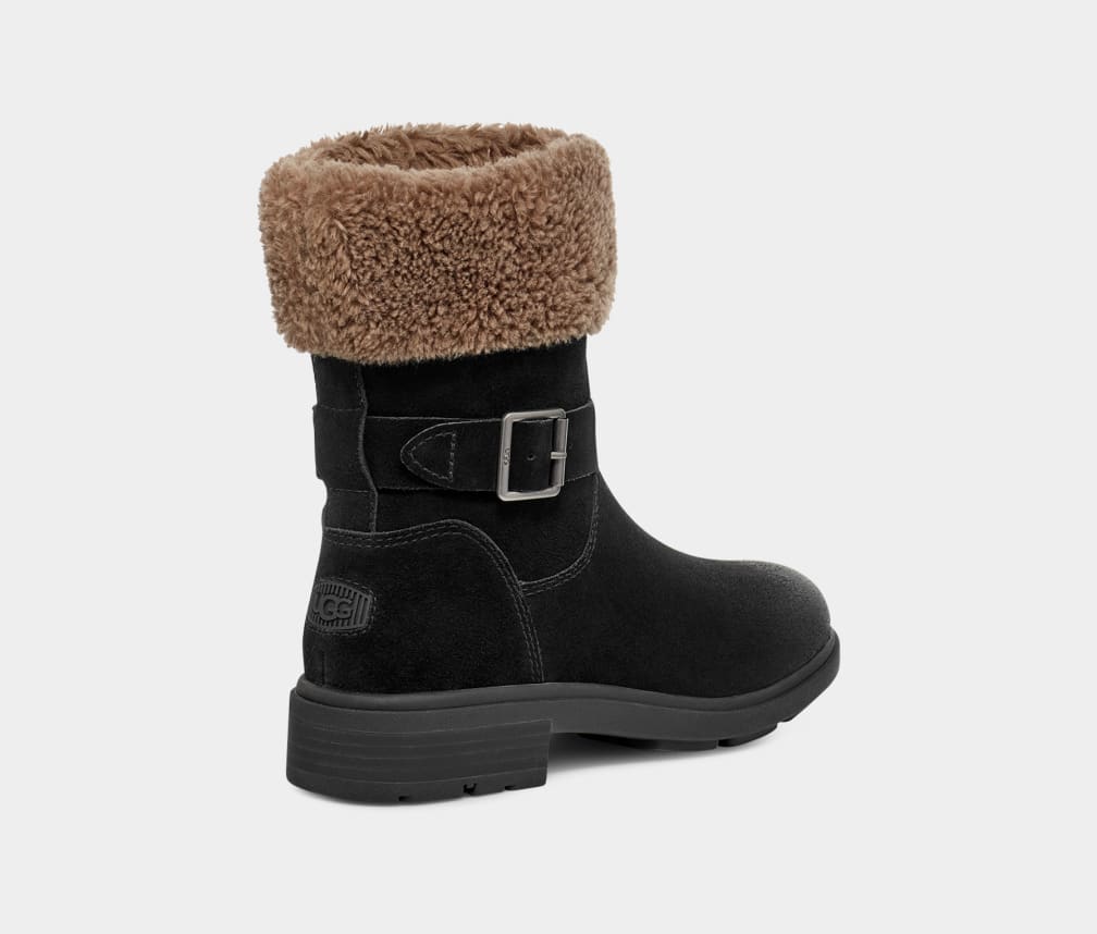 Black Ugg Harrison Cuff Women Boots | 127548-OLN