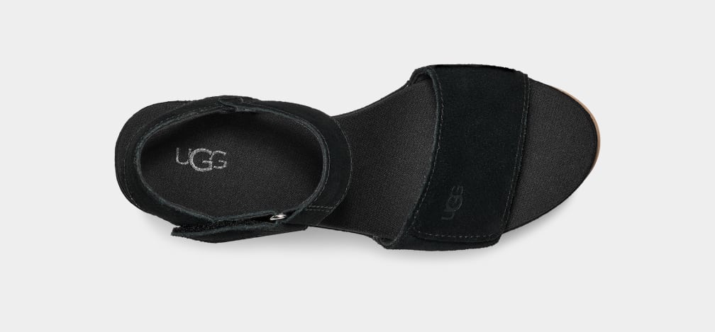 Black Ugg Ileana Strap Women Sandals | 231508-TIB