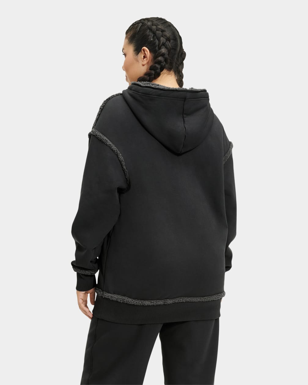 Black Ugg Joanne Bonded Fleece Women Hoodie | 128795-YBZ