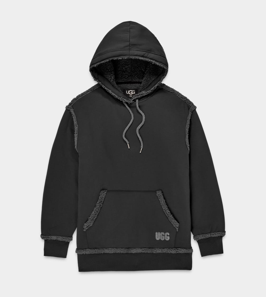 Black Ugg Joanne Bonded Fleece Women Hoodie | 128795-YBZ