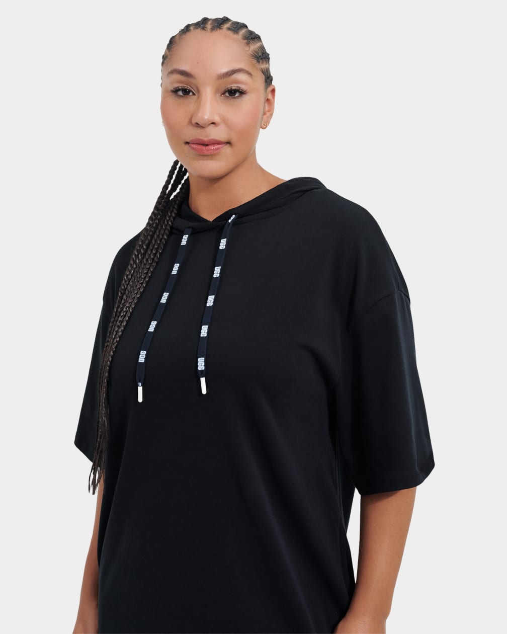 Black Ugg Kassey Hooded T Women Dress | 205987-QFP