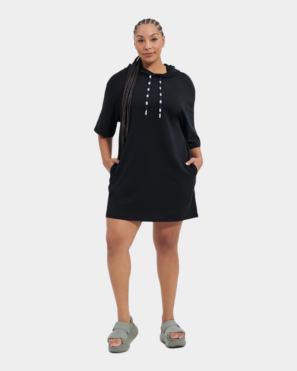 Black Ugg Kassey Hooded T Women Dress | 205987-QFP